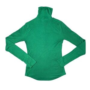 Sunday Best Aritzia Green Ribbed Turtleneck Long Sleeve Top Size M